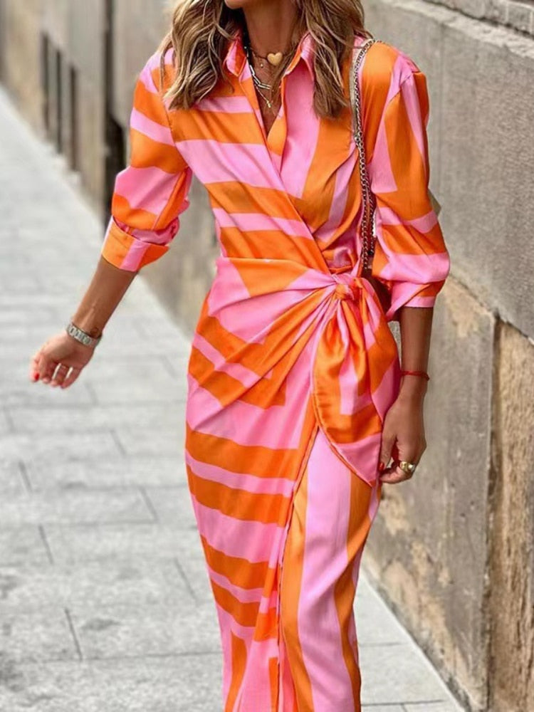 Clarissa | Robe midi à rayures