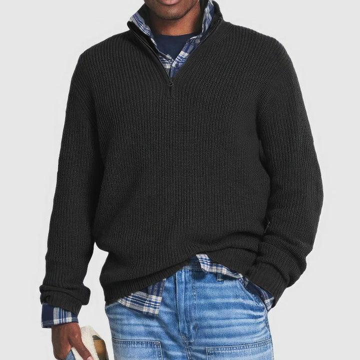 CLAUDE - PULL TRICOTÉ ZIPPÉ POUR HOMMES