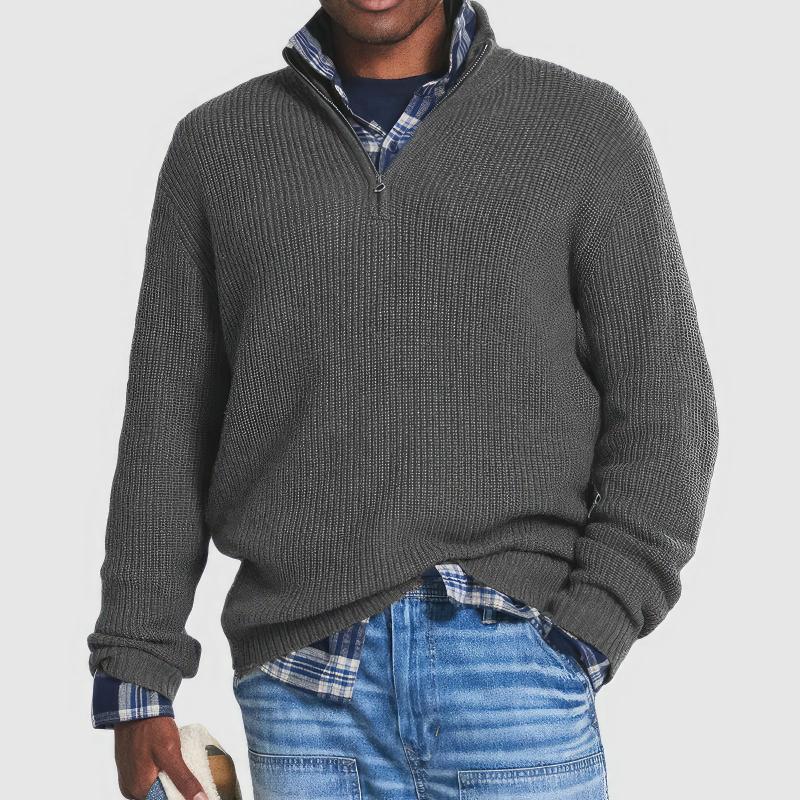 CLAUDE - PULL TRICOTÉ ZIPPÉ POUR HOMMES