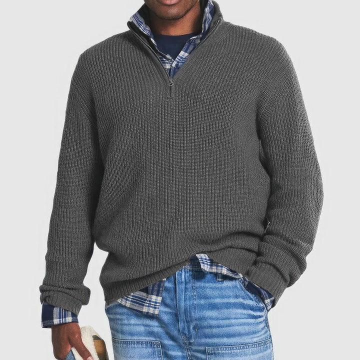 CLAUDE - PULL TRICOTÉ ZIPPÉ POUR HOMMES