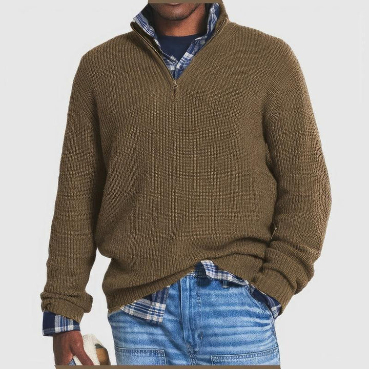 CLAUDE - PULL TRICOTÉ ZIPPÉ POUR HOMMES
